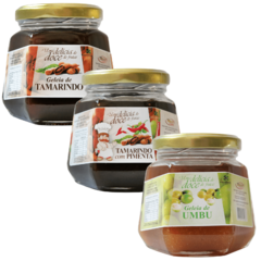 Kit 3 Geleias Grandes Tamarindo, Tamarindo com Pimenta e Umbu