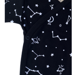 Body Kimono manga longa Preto Galaxia - Sid Bee