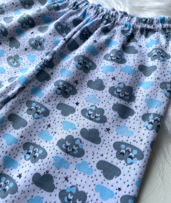 Mijão estampado nuvem azul e cinza malha - comprar online