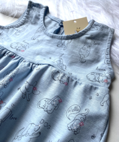 Blusa azul clara estampa cachorrinho com calcinha - comprar online