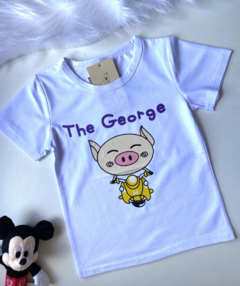 Camiseta manga curta branca porco The George