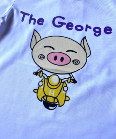 Camiseta manga curta branca porco The George - comprar online