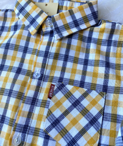 Camisa manga longa xadrez amarela - comprar online