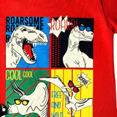 Camiseta manga curta estampada dinossauros na internet