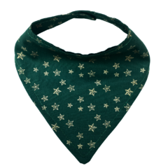 Babador bandana estampa Natal - verde estrela