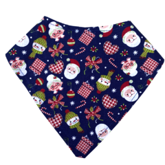 Babador bandana estampa Natal - azul Noel - comprar online