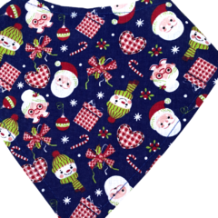 Babador bandana estampa Natal - azul Noel na internet