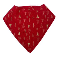 Babador bandana estampa Natal - vermelho arvore - comprar online