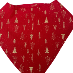 Babador bandana estampa Natal - vermelho arvore na internet