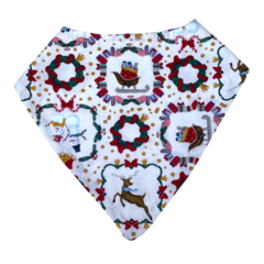 Babador bandana estampa Natal - bege guirlanda - comprar online