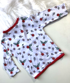 Pijama longo branco estampado Joaninha - loja online