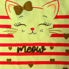 Blusa Gatinha Meow amarela gliter Kyly - comprar online