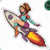 Pin up girl - Astronauta no foguete 4