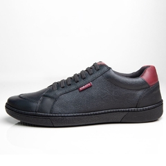 Tênis Masculino Casual Despojado em Couro Confortável B02 Preto - JH SHOES