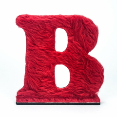 Letra "B" Pelúcia Vermelha