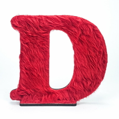 Letra "D" Pelúcia Vermelha