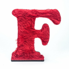 Letra "F" Pelúcia Vermelha