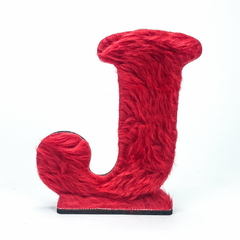 Letra "J" Pelúcia Vermelha