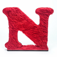 Letra "N" Pelúcia Vermelha