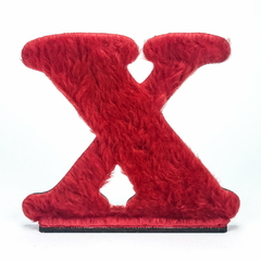 Letra "X" Pelúcia Vermelha