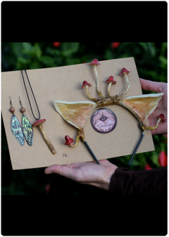 amulet kit mushroom fantasy earring fairy magic nature terratundra art gustavo floering