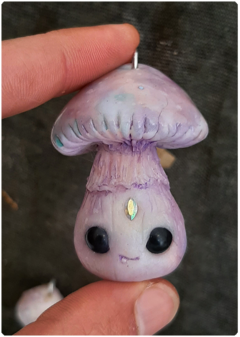 Mushroom Being Amulet 13 - Iridescent Pastel | Magical Creature Pendant on internet