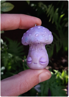 Mushroom Being Amulet 15 - Iridescent Pastel | Magical Creature Pendant - online store