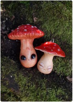 KIT 2 Mushroom Beings Amulets 19 and 20 | Magical Creatures Pendants on internet