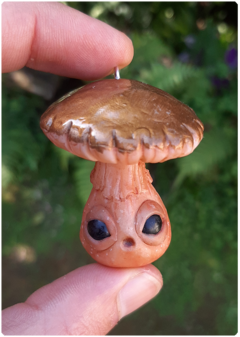 Mushroom Being Amulet 23 - Golden | Magical Creature Pendant