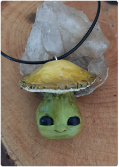 Mushroom Being Amulet 04 - Green | Magical Creature Pendant on internet