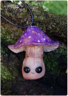 Mushroom Being Amulet 08 - Purple | Magical Creature Pendant on internet