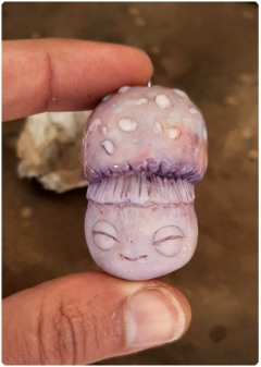 Mushroom Being Amulet 11 - Iridescent Pastel | Magical Creature Pendant on internet