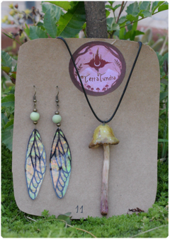 amulet kit mushroom fantasy earring fairy magic nature terratundra art gustavo floering