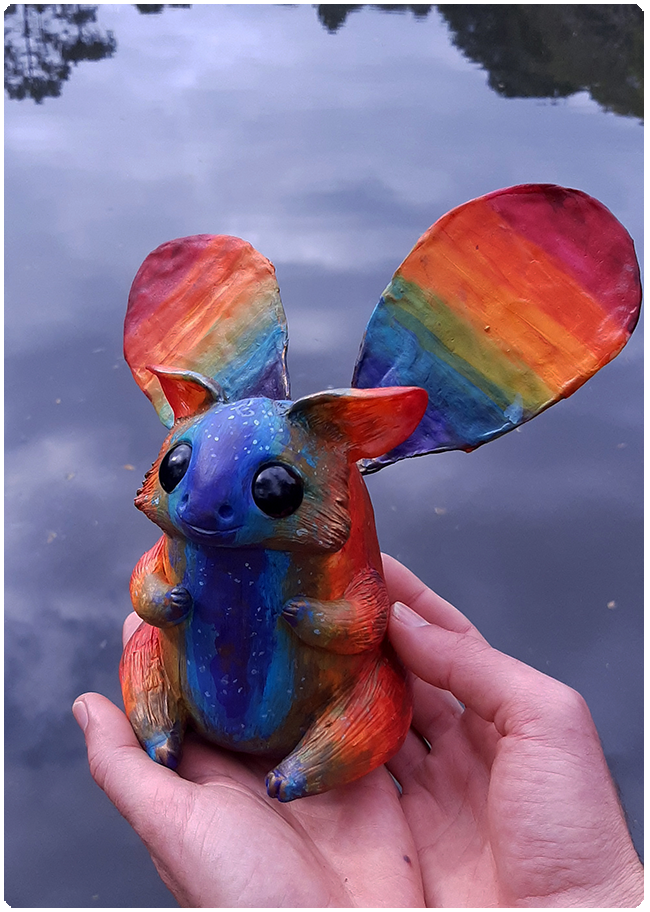 Rainbow magic animal art doll ~ sculpture ~ fantasy art