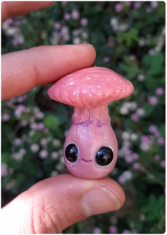 Mushroom Being Amulet 12 - Pink | Magical Creature Pendant