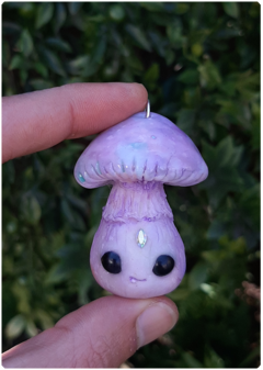 Mushroom Being Amulet 13 - Iridescent Pastel | Magical Creature Pendant - buy online