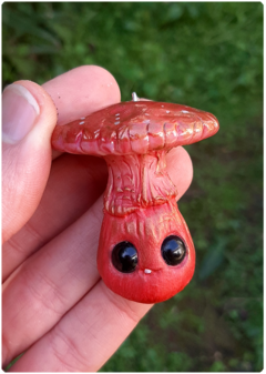 Mushroom Being Amulet 16 - Red | Magical Creature Pendant - buy online