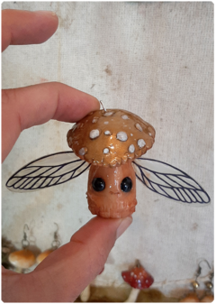 Mushroom Being Amulet 24 - Winged Golden | Magical Creature Pendant on internet