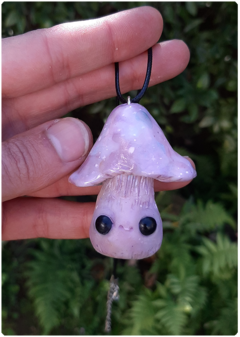 Mushroom Being Amulet 05 - Iridescent Pastel | Magical Creature Pendant - buy online