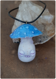 Mushroom Being Amulet 07 - Blue | Magical Creature Pendant - buy online