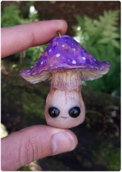 Mushroom Being Amulet 08 - Purple | Magical Creature Pendant