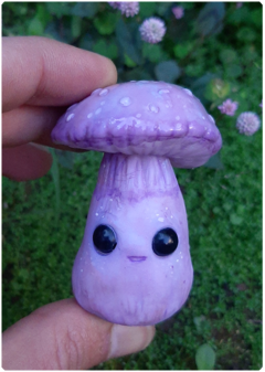 Collectible Miniature: Mushroom Being 12 - Iridescent Pastel | Fungus Art Doll - buy online