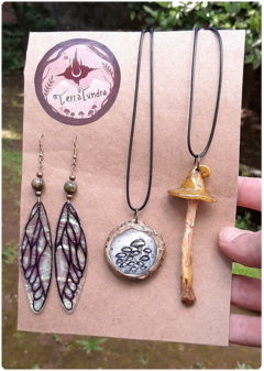 Magic Kit 17 | 2 charms + fairy wings earrings - TerraTundra - Artes Mágicas