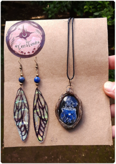 Magic Kit 21 | 1 charm + fairy wings earrings with lapis lazuli - buy online