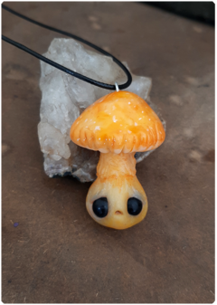 Mushroom Being Amulet 01 - Yellow | Magical Creature Pendant