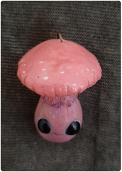 Mushroom Being Amulet 12 - Pink | Magical Creature Pendant on internet