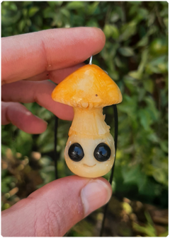 Mushroom Being Amulet 02 - Yellow | Magical Creature Pendant - online store