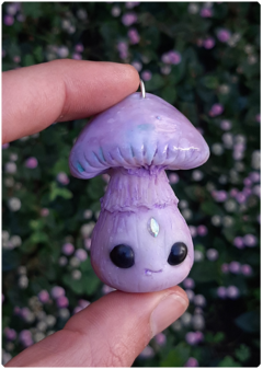 Mushroom Being Amulet 13 - Iridescent Pastel | Magical Creature Pendant