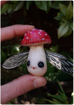 Mushroom Being Amulet 17 - Winged Amanita | Magical Creature Pendant on internet