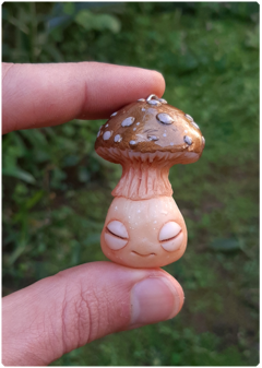 Mushroom Being Amulet 25 - Golden | Magical Creature Pendant - online store